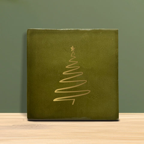 Weihnachtsfliesen 10x10 cm – Tannenbaum Motiv
