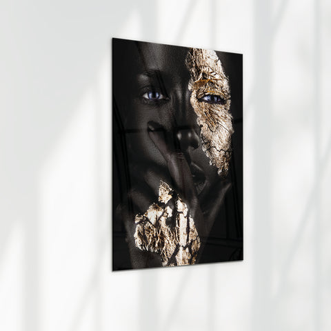 Fotorahmen aus Plexiglas für Frauen in Schwarz und Gold.